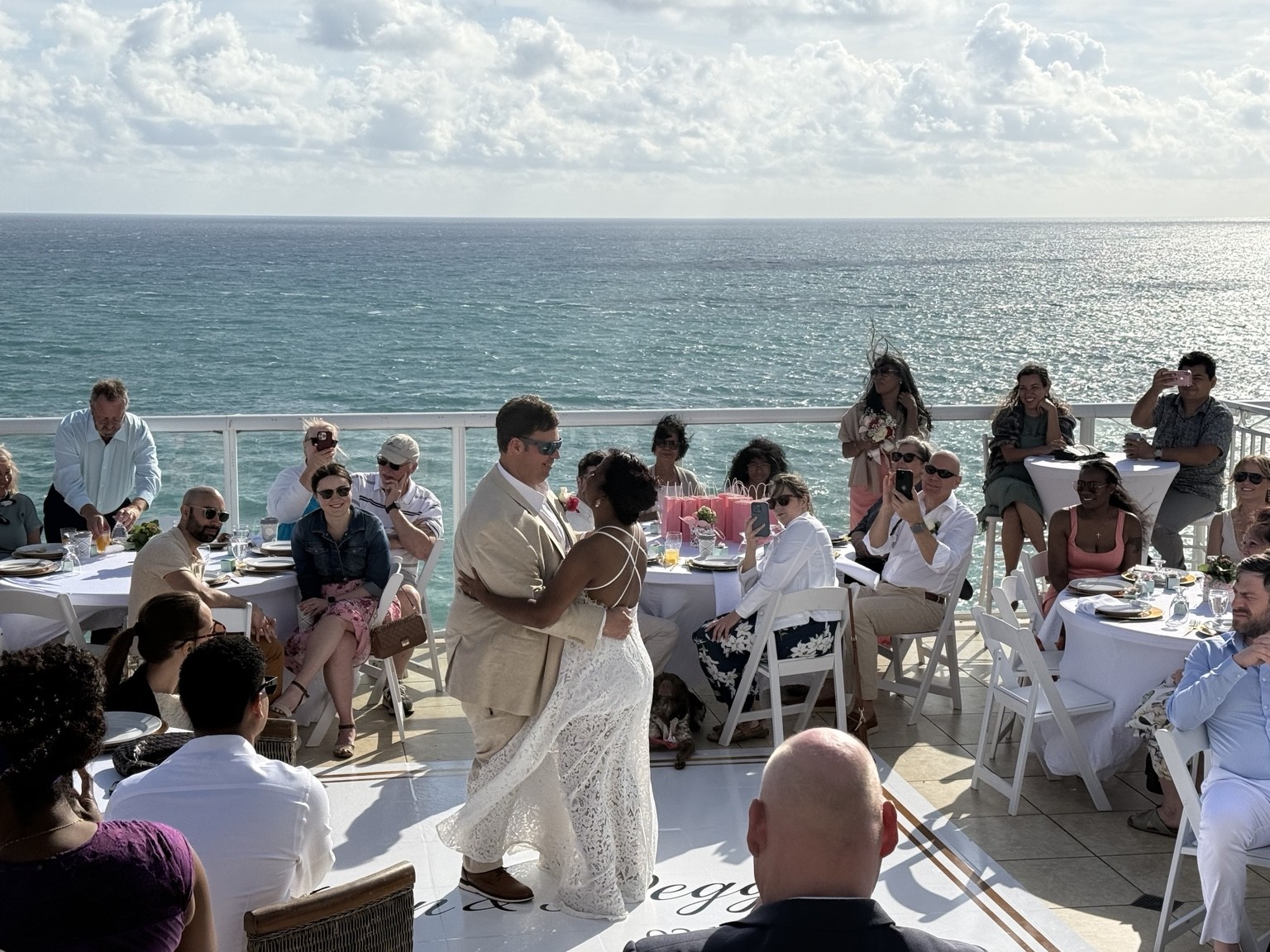 A first dance with the ocean as your backdrop