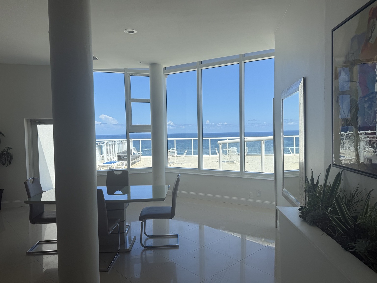 Inside the oceanfront penthouse